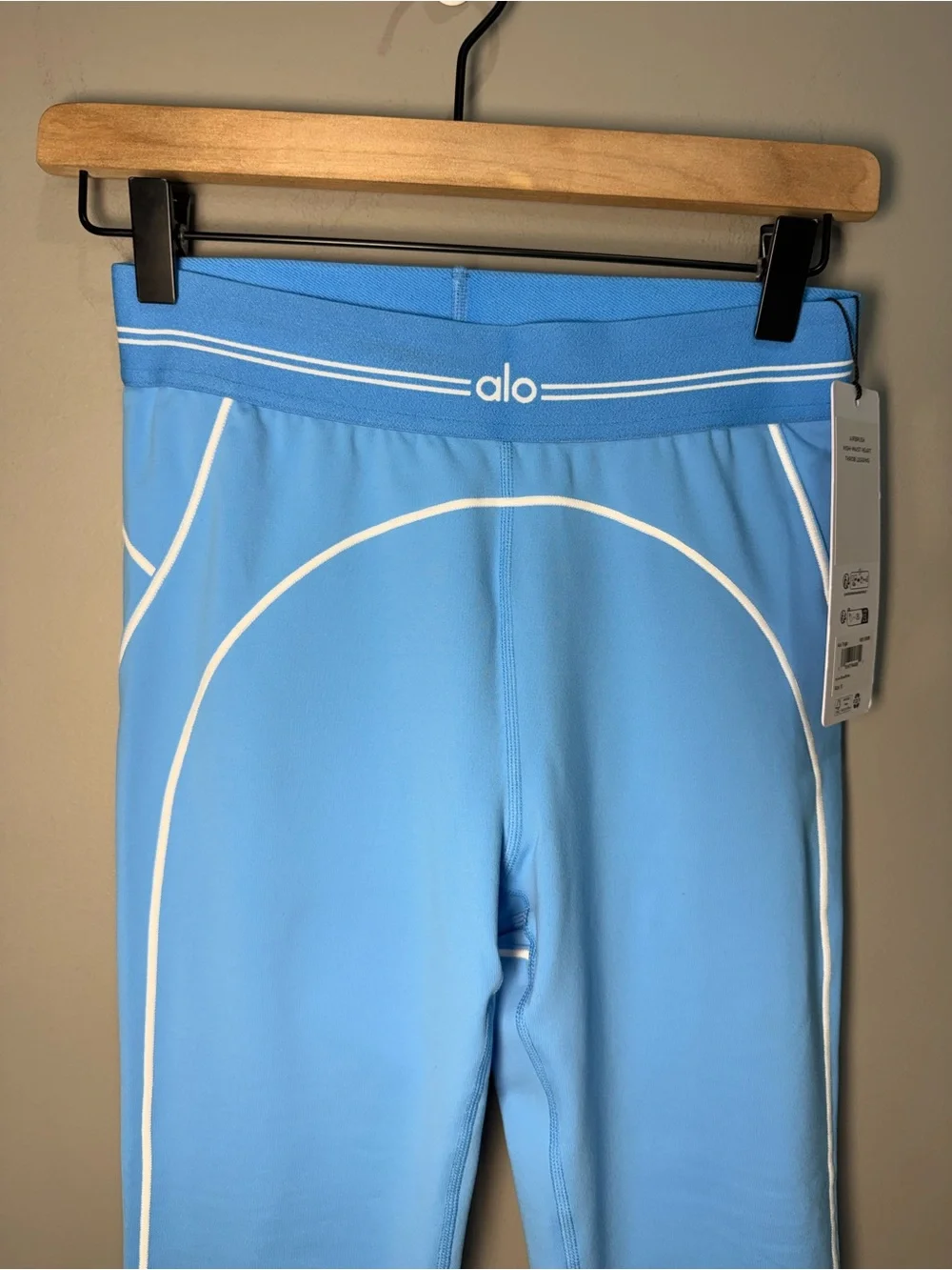 Alo‎ Airbrush High-Waist Heart Throb Legging Azure Blue White NWT Small